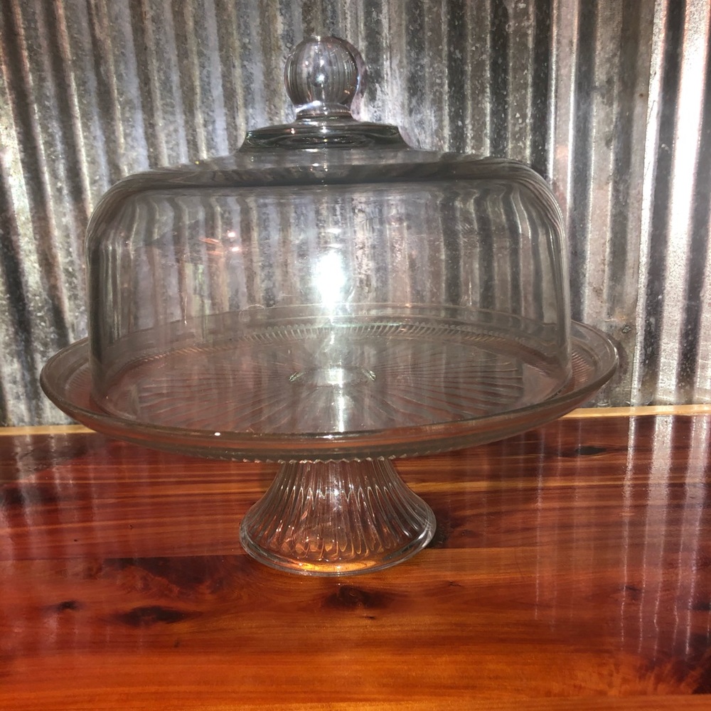 glass cake container